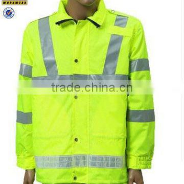 fluorescence yellow hi-vis rain jacket