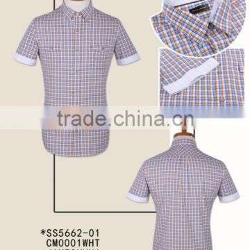 100% cotton checked slim fit summer shirts for men