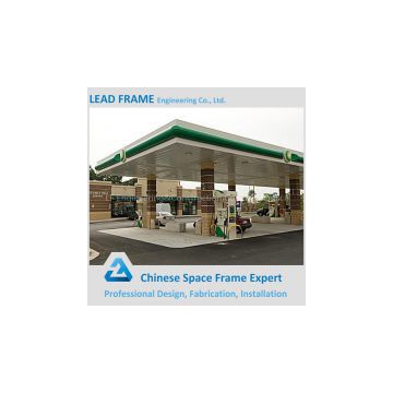 Best Design Hot Dip Galvanized Steel Structure Gas Station With Ceiling Panel