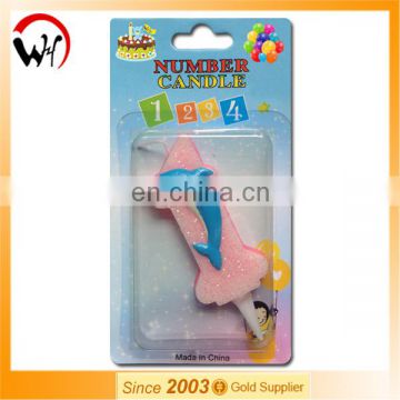 EN71 new arrival dolphin number 1 birthday candle