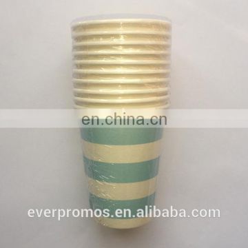 Professional Party Decoration Paper Cup Manufacturer/Light Blue Candy Stripe Paper Cups