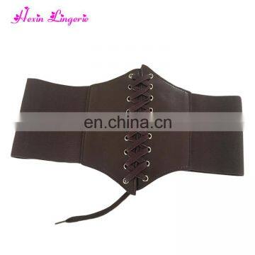 Drop Shipping sexy brown underbust women's adjustable corset waist belt slim