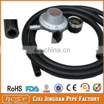 Black LPG Gas Regulator with Gas Cooker Hose,PVC LPG Gas Hose