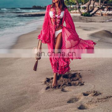 Oversize Chiffon Bikini Cover up Beach Cover-up for Women Pareo Beach Tunic Bathing suit Cover ups Summer Long Beach Dress