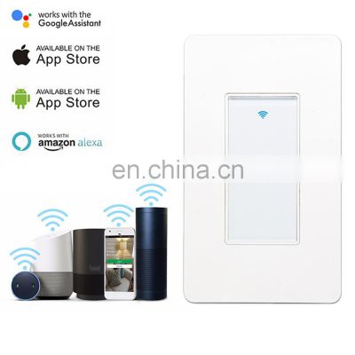 US Standard Tuya Zigbee  remote control Wall touch 1 gang Smart Switch Support Alexa& Echo dot Google Home voice control