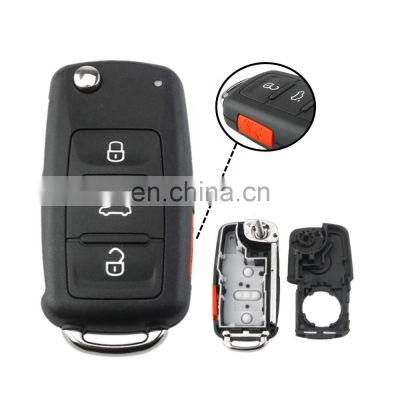 3+1 4 Buttons Flip Folding Remote Smart Car Key Shell Case Cover Fob Blank For Volkswagen VW Touareg