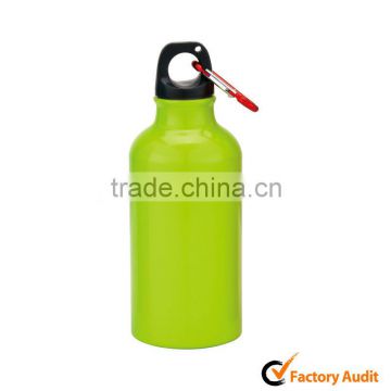 400ml promotion aluminium sports water bottles with carabiner lid