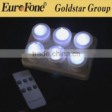 Remote control rechargeable led cold white candles for restaurant holiday lights