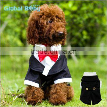 Cheap Wholesale Dog Clothes Gentle Black Western-style Dog Wedding Suit with red bow tie                        
                                                Quality Choice