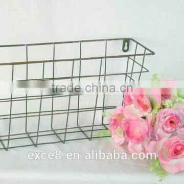 Rustic metal wall mounted baskets
