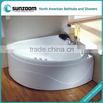 cUPC certified corner whirlpool, air bubble massage round resin tub, big size freestanding bath