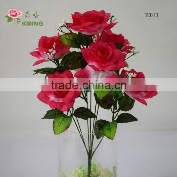 Artificial Flower Arrangement Red/ White In Pot For Grave/Memorial Vase