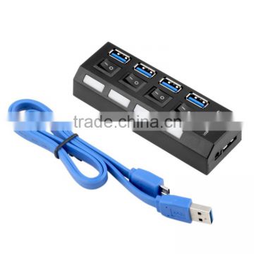 Wholesale High Speed Mini 4 Ports USB 3.0 Hub USB Port For Laptop PC Computer Laptop Peripherals Accessories Free Drop Shipping