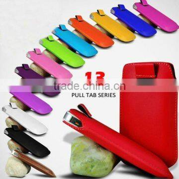 Premium Soft PU Leather Pull TAB Slip Pouch Case Cover For iPhone 5