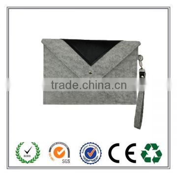 2015 newest design Fashion Grey felt bag with wrist strap Made in China