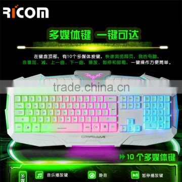 Professional and Multimedia USB Gaming Keyboard wired keyboard for PC Laptop New arrival!--LK612--Shenzhen Ricom