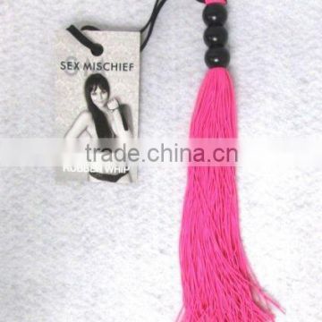 2015 Sex & Mischief Rubber Whip 10" Pink Roleplay Dominant Submissive Sexy Costume