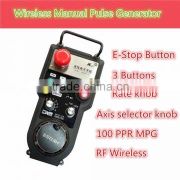 With E-Stop button and Wireless 100 PPR handwheel cnc machine manual pulse generator