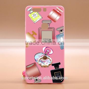 Uv Prefume Printing TPU+PC 2 In 1 Hybrid Pattern Phone Case With Stretch Metal Ring For Huawei Glory V8
