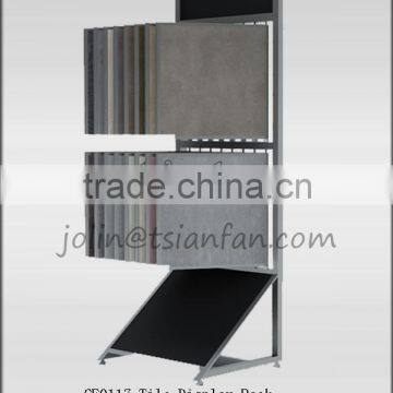 CF117 Ceramic tile showroom design idea / Page turning type rack / floor display rack