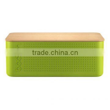 Food Container, Bread Box With Bamboo Lid