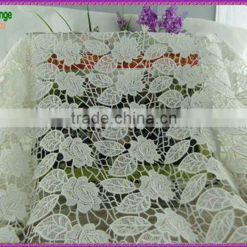 2015 fashion dress making heavy cotton lace fabric embroidery design