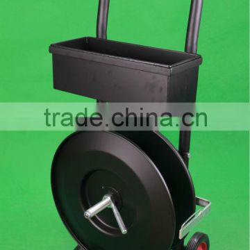Portable strapping ribbon winding cart