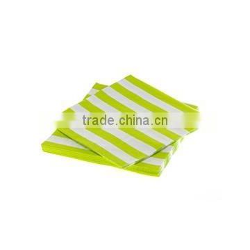 Lime Green Rugby Stripe Napkins Pkt 20
