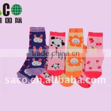 animal and sun jacquard children socks