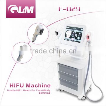 5.0-25mm Double-Handle Hifu 2016 Ultrasound HIFU Machine/HIFU Nasolabial Folds Removal Face Lift/ HIFU For Wrinkle Removal 0.2-3.0J