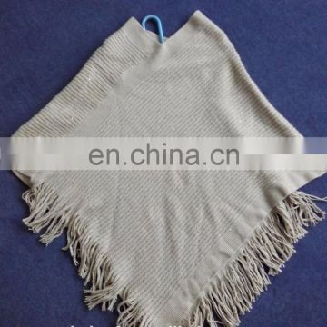 2016 latest fashional warp knitted winter shawl with tassels for laides