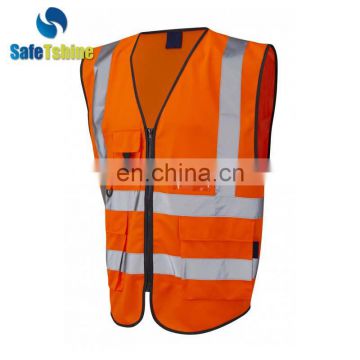 reflective safety orange reflective protective safety vests with pockets