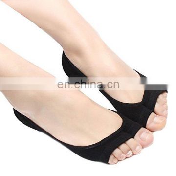Women's Invisible Toeless Socks Peep Toe Socks Hidden Socks with Non-slip Heel Grip