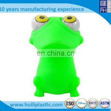 Cartoon plastic squeeze toy, OEM vinyl plastic baby squeeze toys ,Custom eyes pop out squeeze toys factory