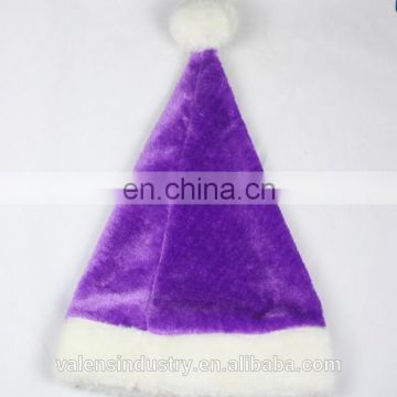 OEM Wholesale High Quality Luxury Plush Purple Santa Claus Christmas Hat Decoration