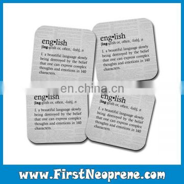 Study English Word Customized Neoprene Coaster