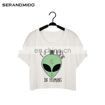 Wholesale aliens design Custom short length T shirts for women