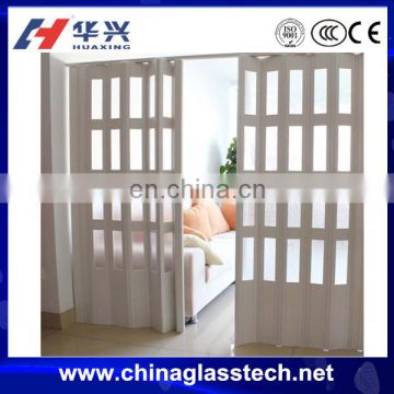 CE pretty tempered glass inset folding partition