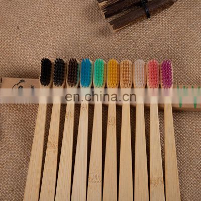 Eco Friendly Portable Private Label Handle Soft Black Manufacturers Custom Toothbrush Bamboo