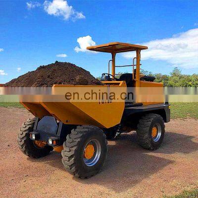 Construction farm tunnel short transport Hydraulic FCY50 5.0ton 4x4 mini site dumper off road tipper mining dump truck for sale