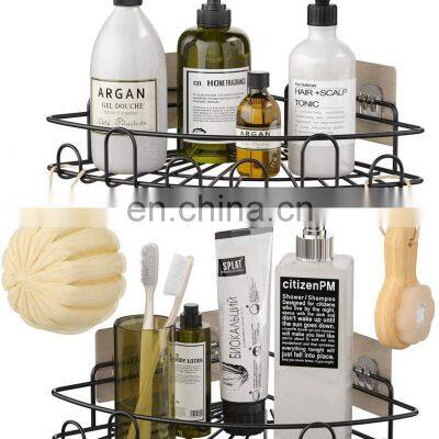 Shower Caddy Corner Bathroom Shelf Shower Rack with 8 Traceless Adhesive Hooks