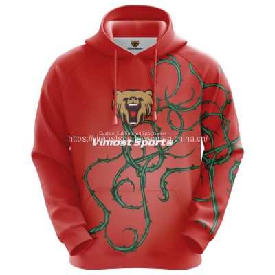 latest fashion design comfortable hoodie with red and green colors