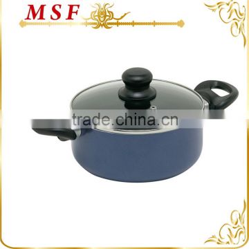 MSF-PA6240-1 24*10.5cm pressing aluminum casserole non stick coating interior non induction spiral bottom