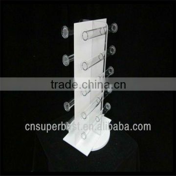 White upright acrylic bracelet & bangle display stand with tubes