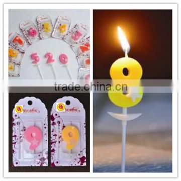 Lucky numbers romantic candle / blister card packing/birthday candle/birthday cake candle
