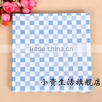 Simple Blue, light Color Style 100% Virgin Wood Pulp Printed Tissue Paper Napkin