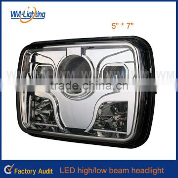 5" x 7" LED headlight 60w 2000lm rectangle headlight for jeep