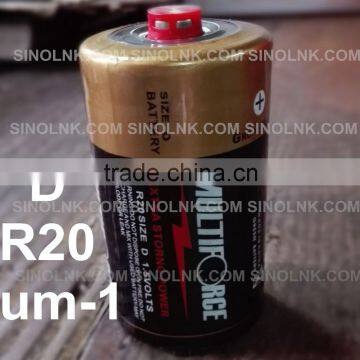 PVC Jacket R20 um-1 SIZE D 1.5V dry cells Battery multiforce