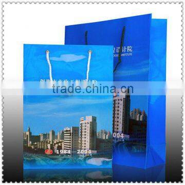 best seller blue print paper bags with string handle