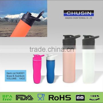 high quality wholesale BPA free colorful silicone water bottle